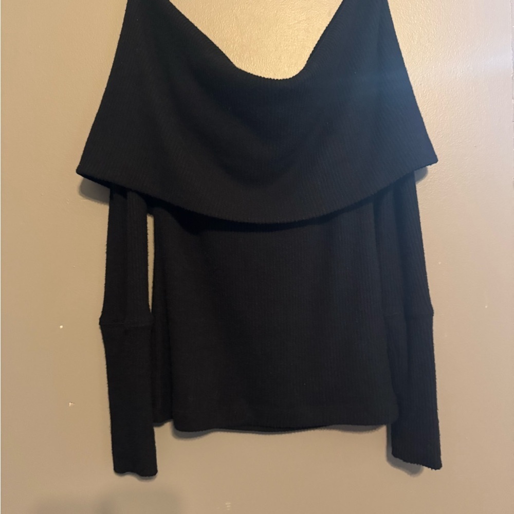 We The Free Black Off-the-Shoulder Sweater